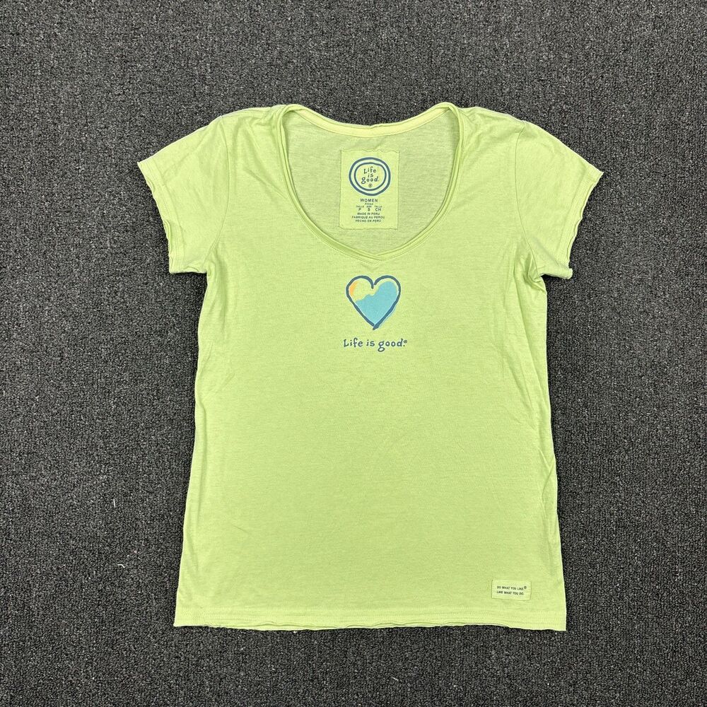 Life Is Good Shirt Top Scoop Neck Lightweight Casual Women's Size Small